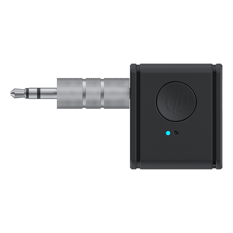 Bluetooth 5.0 Audio Transmitter Receiver, 2-in-1 Wireless 3.5mm Aux Adapter, Built-in Battery, Portable for Airplane Entertainment, TV, Home Stereo, Car, and Headphones.