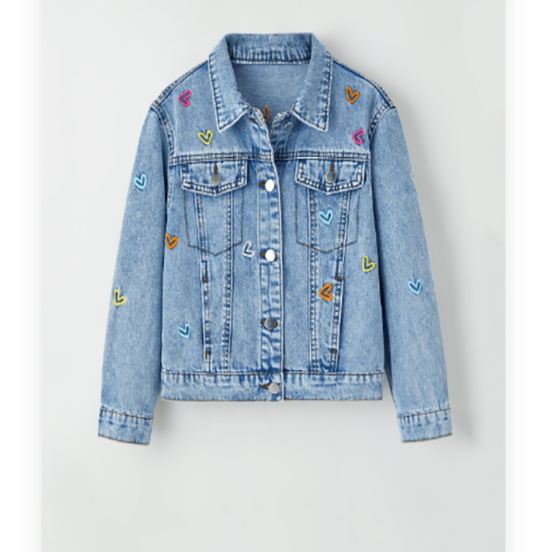 Trendy Girls' Denim Collection - Embroidered Straight Jeans / Pearl Denim Jacket / 2-Piece Sets - Multiple Styles