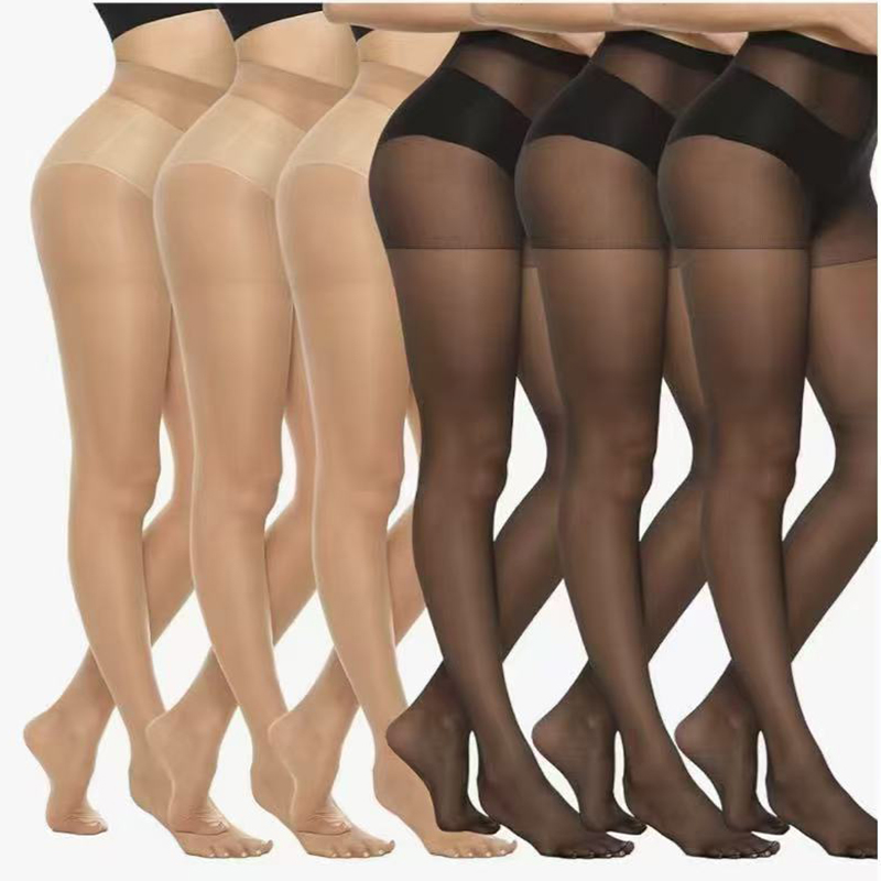 10D Ultra Sheer Pantyhose - High Elasticity Silk Stockings with 15% Elastane - Available in Black & Nude - Wholesale Liquidation Bulk Deal