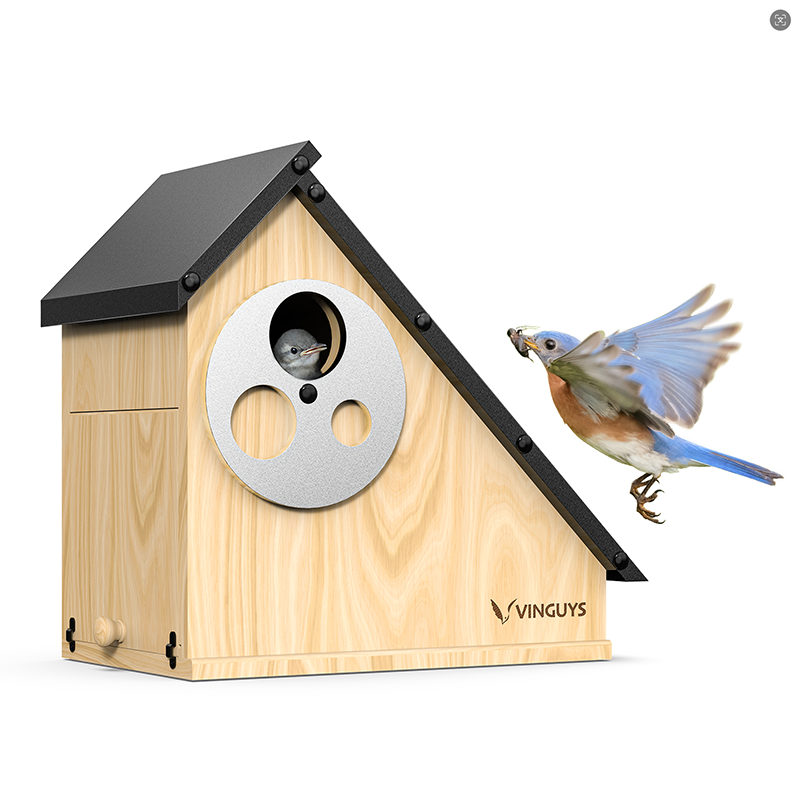 3-in-1 Wooden Bird House with Adjustable Entrance (1/1.5/1.75 inch) - Metal Roof Outdoor Birdhouse for Bluebird, Finch & Wren - Wholesale Liquidation Special.