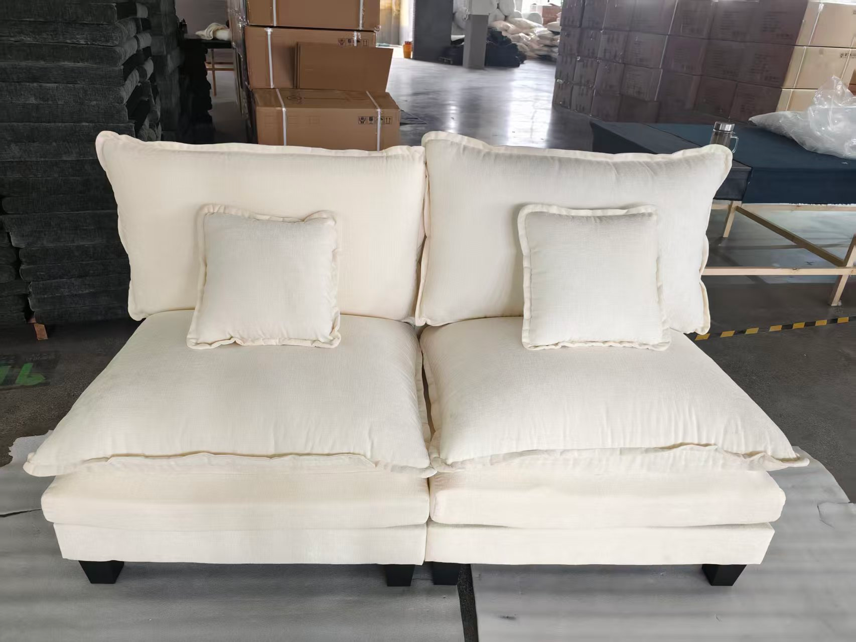 2-Person Modern Loveseat Sofa | High-Resilience Foam Cushions | Removable Linen Covers