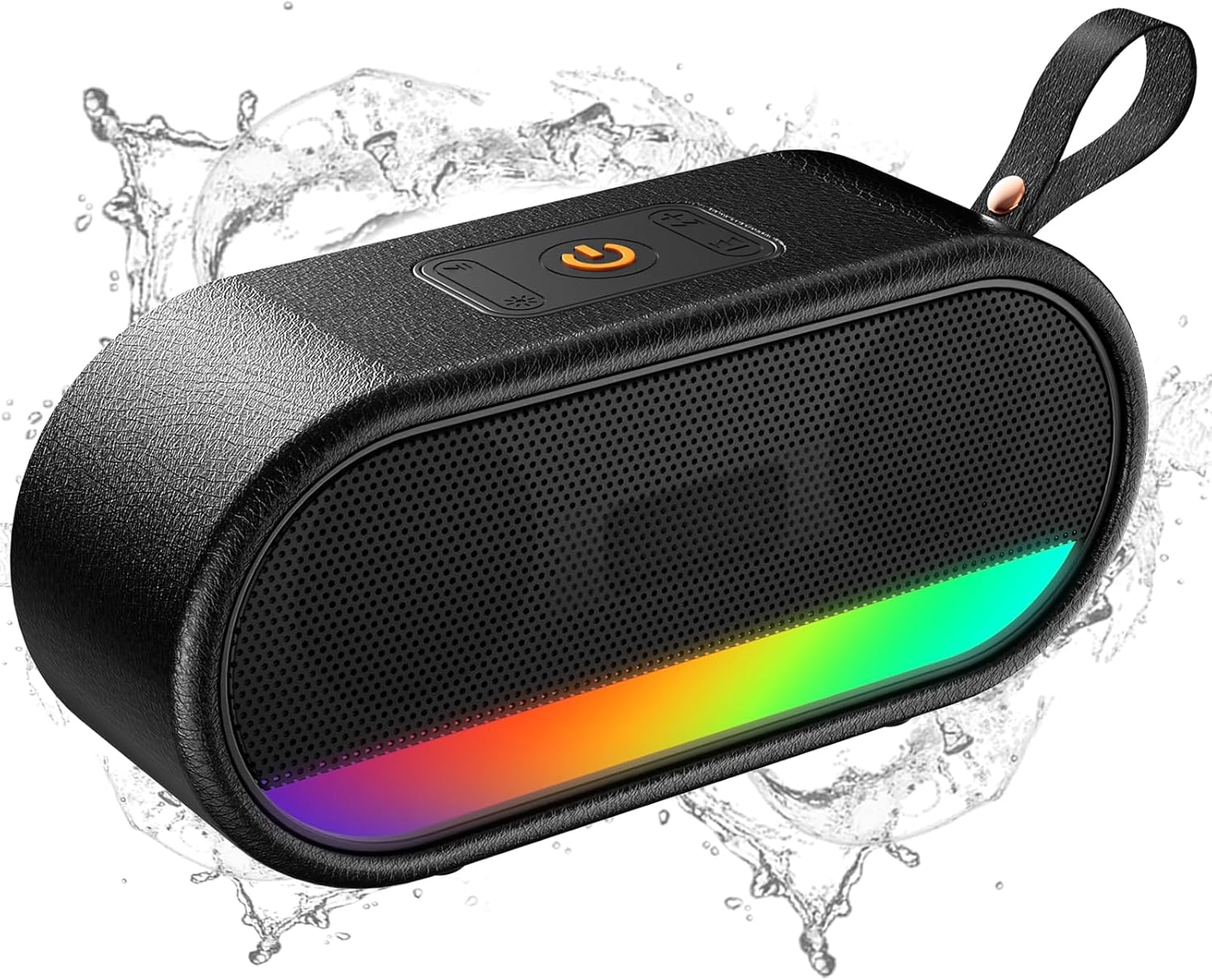 A9 Dual-Speaker Bluetooth 5.3 Soundbox , IPX6 Waterproof Portable Music Box with Dynamic RGB Lights