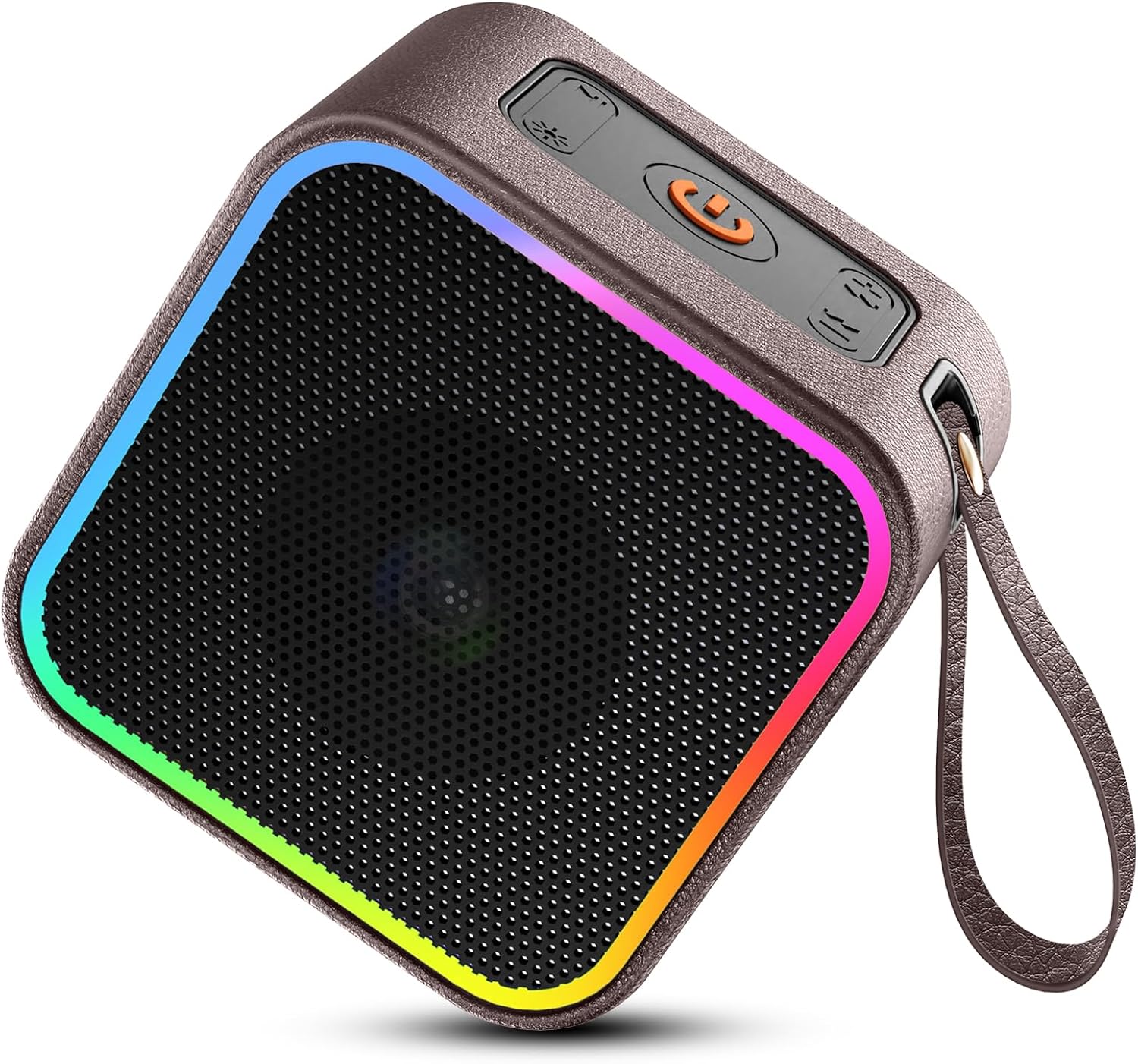 A8 Mini Portable Bluetooth Speaker with RGB Light ， Leather-Textured Compact Travel Music Box for Flea Market & TikTok Sellers (Los Angeles Stock)