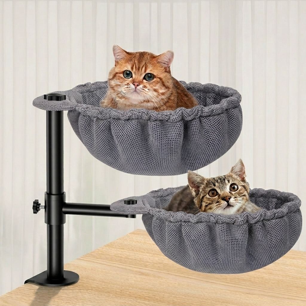 Wholesale Double Layer Desk Side Cat Hammock - Breathable Honeycomb Mesh & Space-Saving No-Drill Cat Bed for Home Office