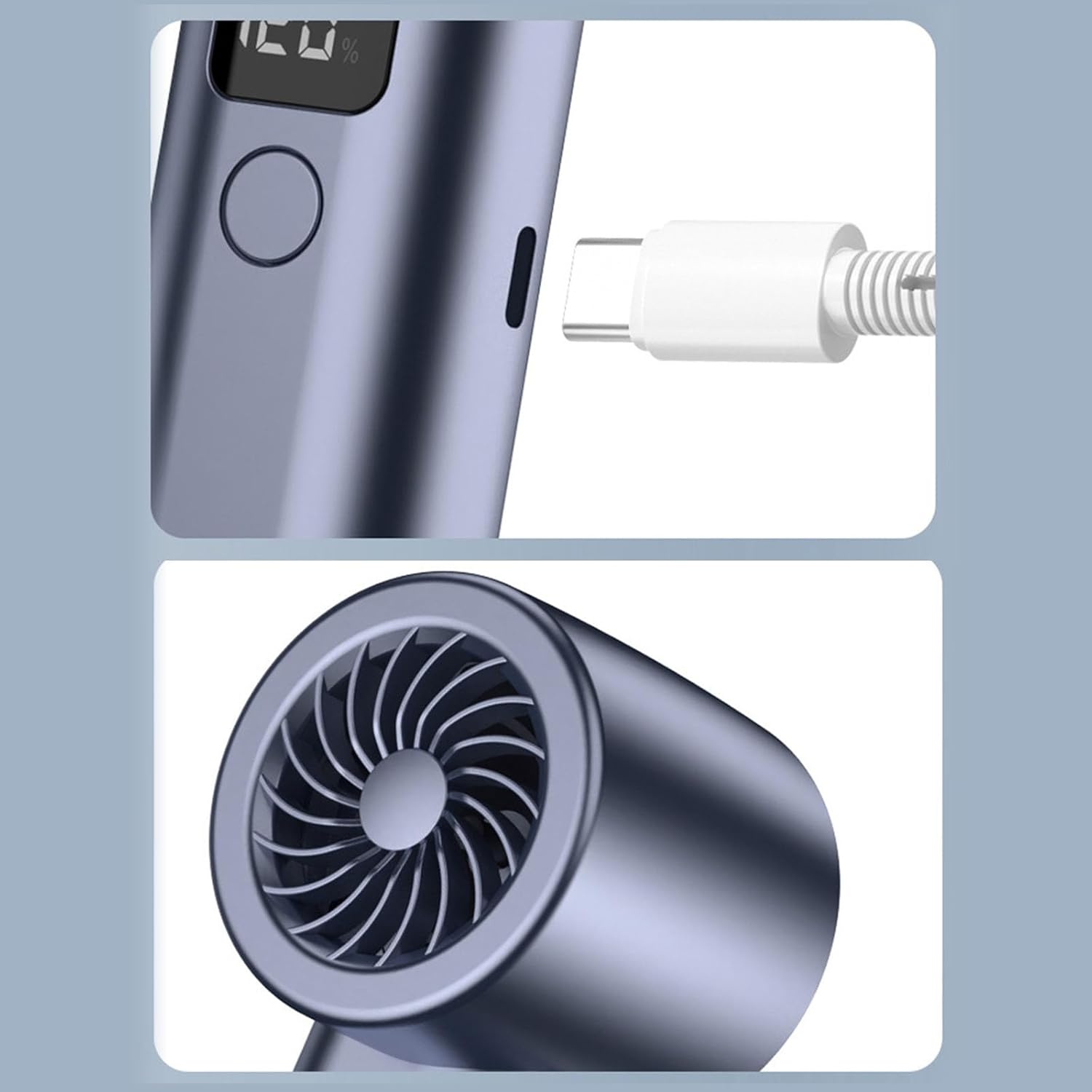 Adjustable Handheld Fan Outdoor Air Blower Rechargeable 120 Speed Cooling Fan For Travel Camping Office Battery Operated Desk - Image 7