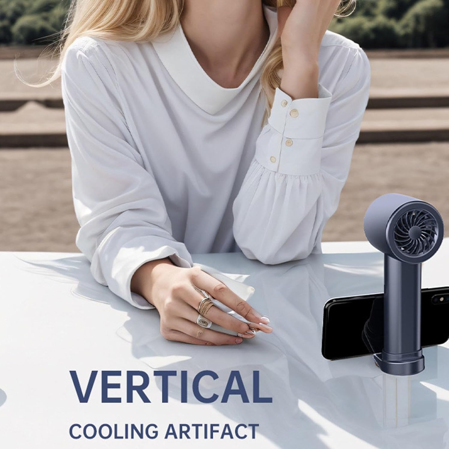 Adjustable Handheld Fan Outdoor Air Blower Rechargeable 120 Speed Cooling Fan For Travel Camping Office Battery Operated Desk - Image 8