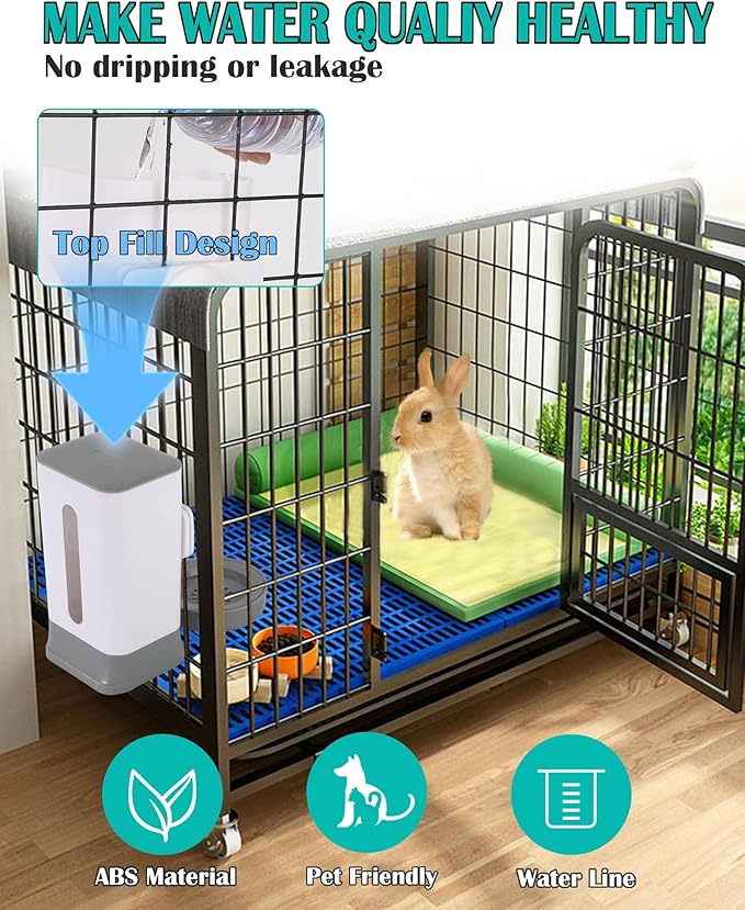 50 oz (approximately 1.4 kg) rabbit water bottle, leak free, easy to clean, top filled suspended gravity water dispenser, suitable for rabbits, guinea pigs, cats, dogs, and other small animals, leak free - Image 5