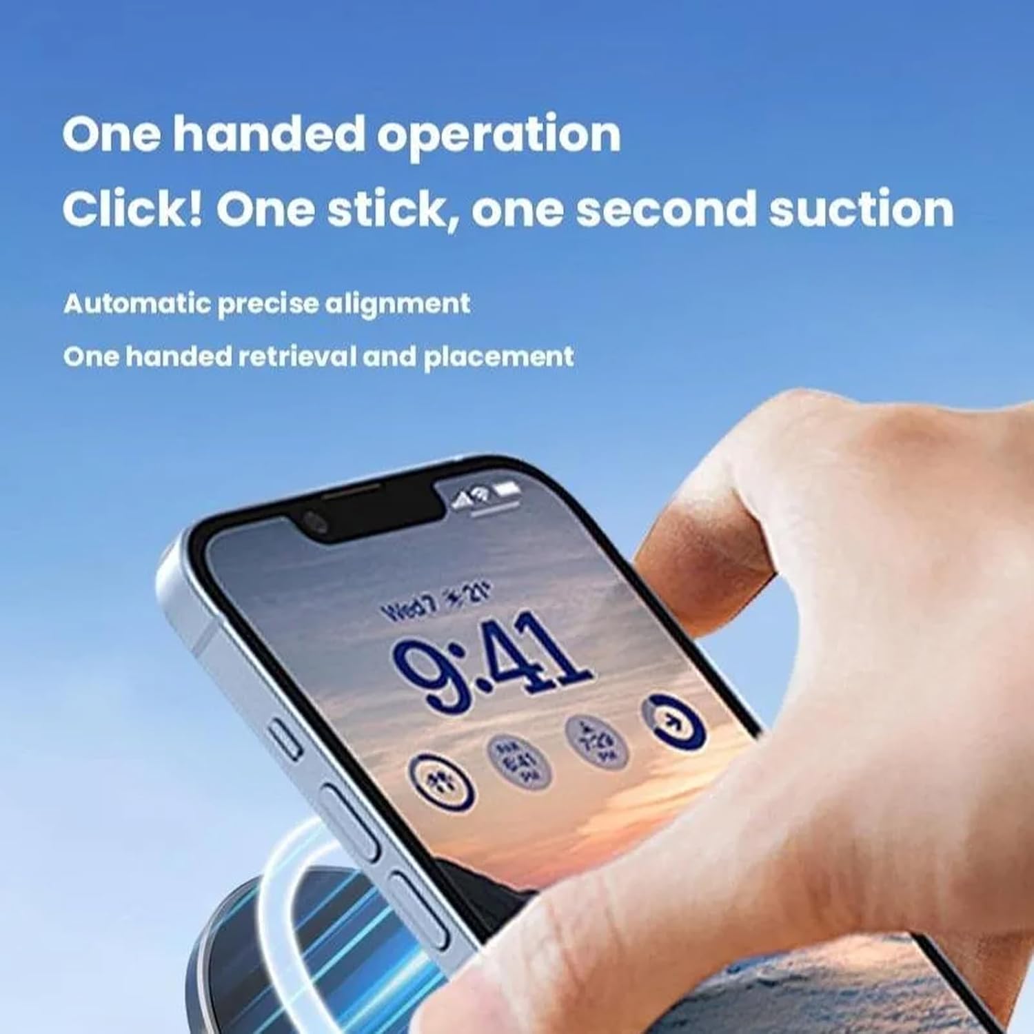 Voowow Phone Stand, 360° Adjustable Magnetic Phone Holder with Vacuum Suction - Image 3