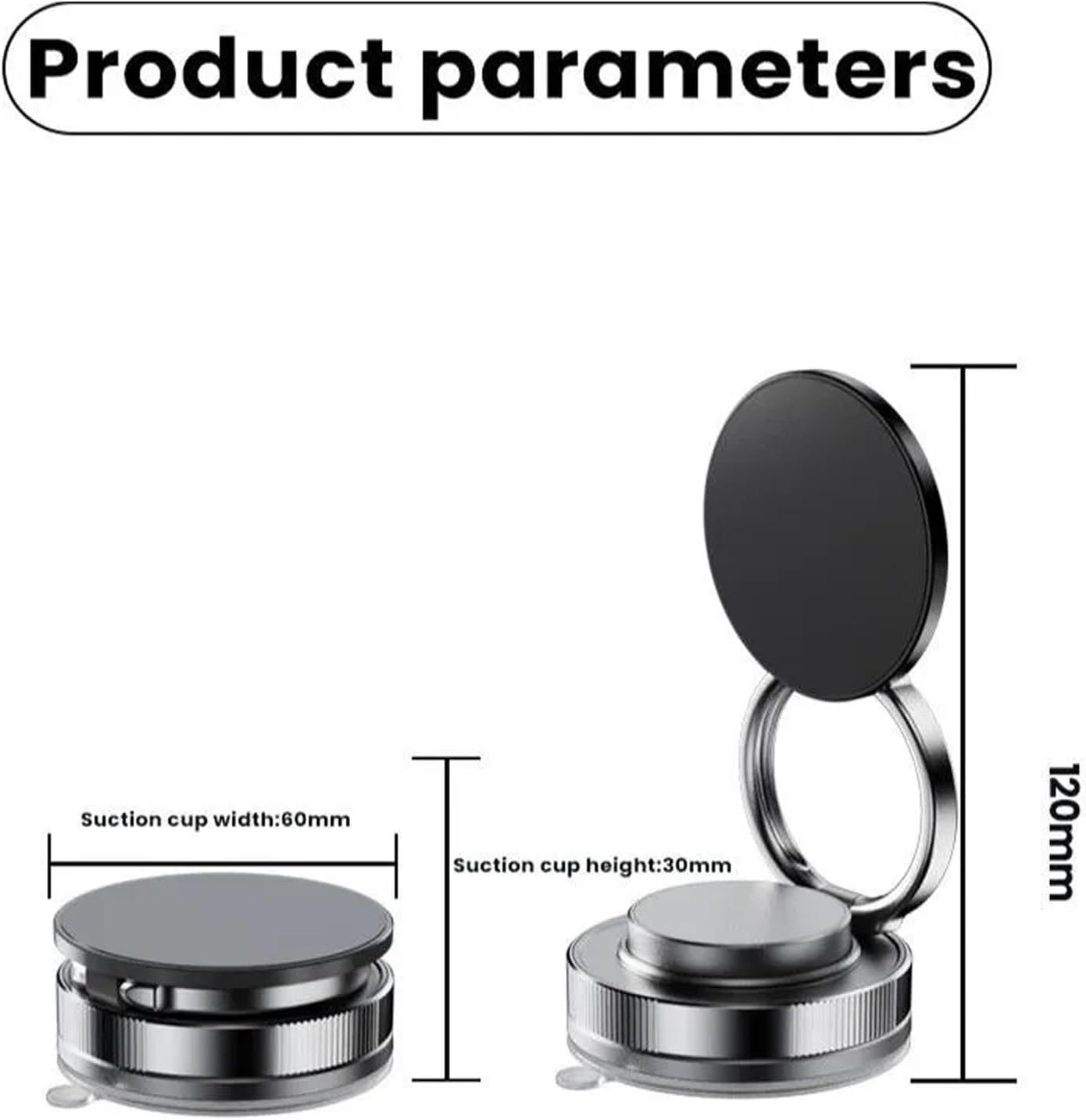 Voowow Phone Stand, 360° Adjustable Magnetic Phone Holder with Vacuum Suction - Image 4