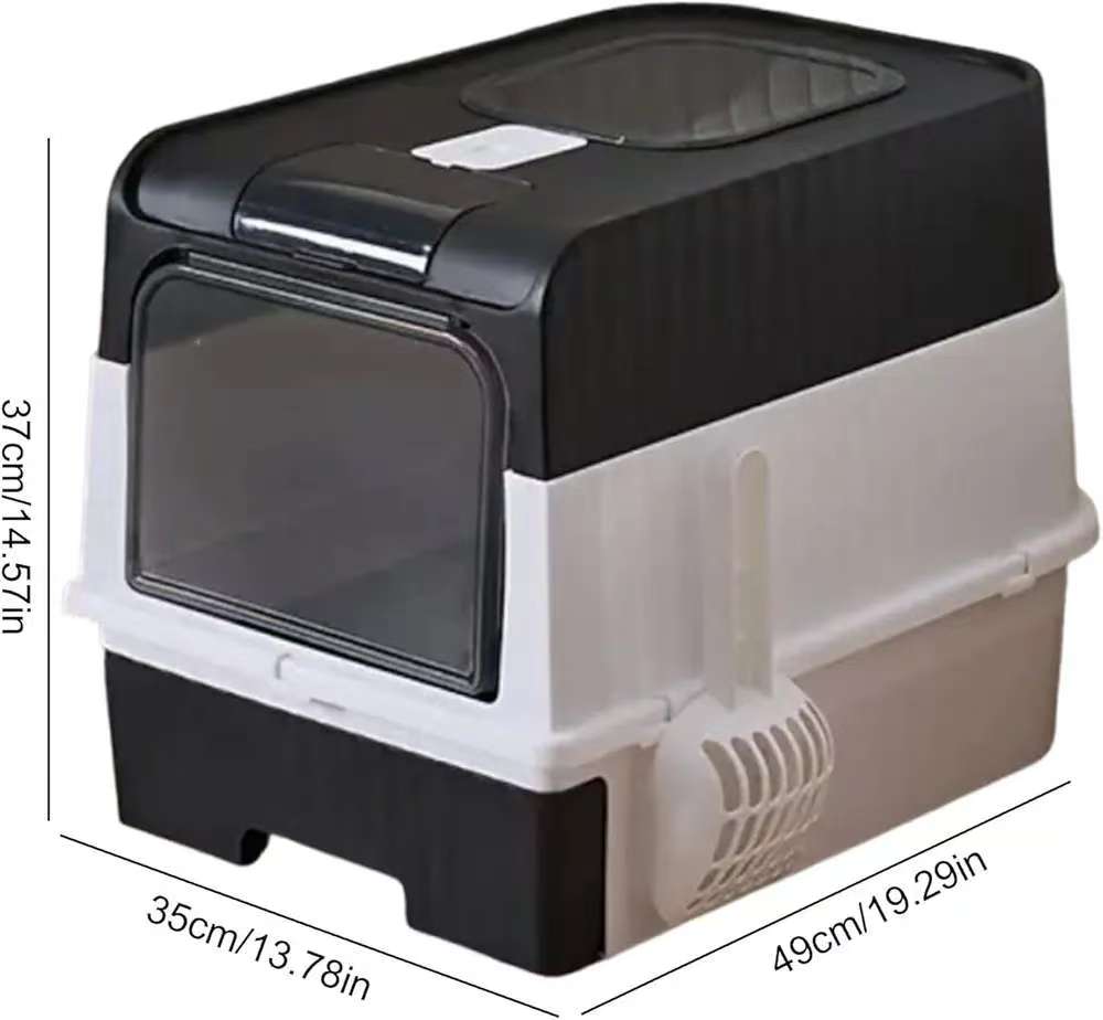 Extra Large Cat Litter Box, Drawer Type Fully Enclosed with UV Light - Image 3