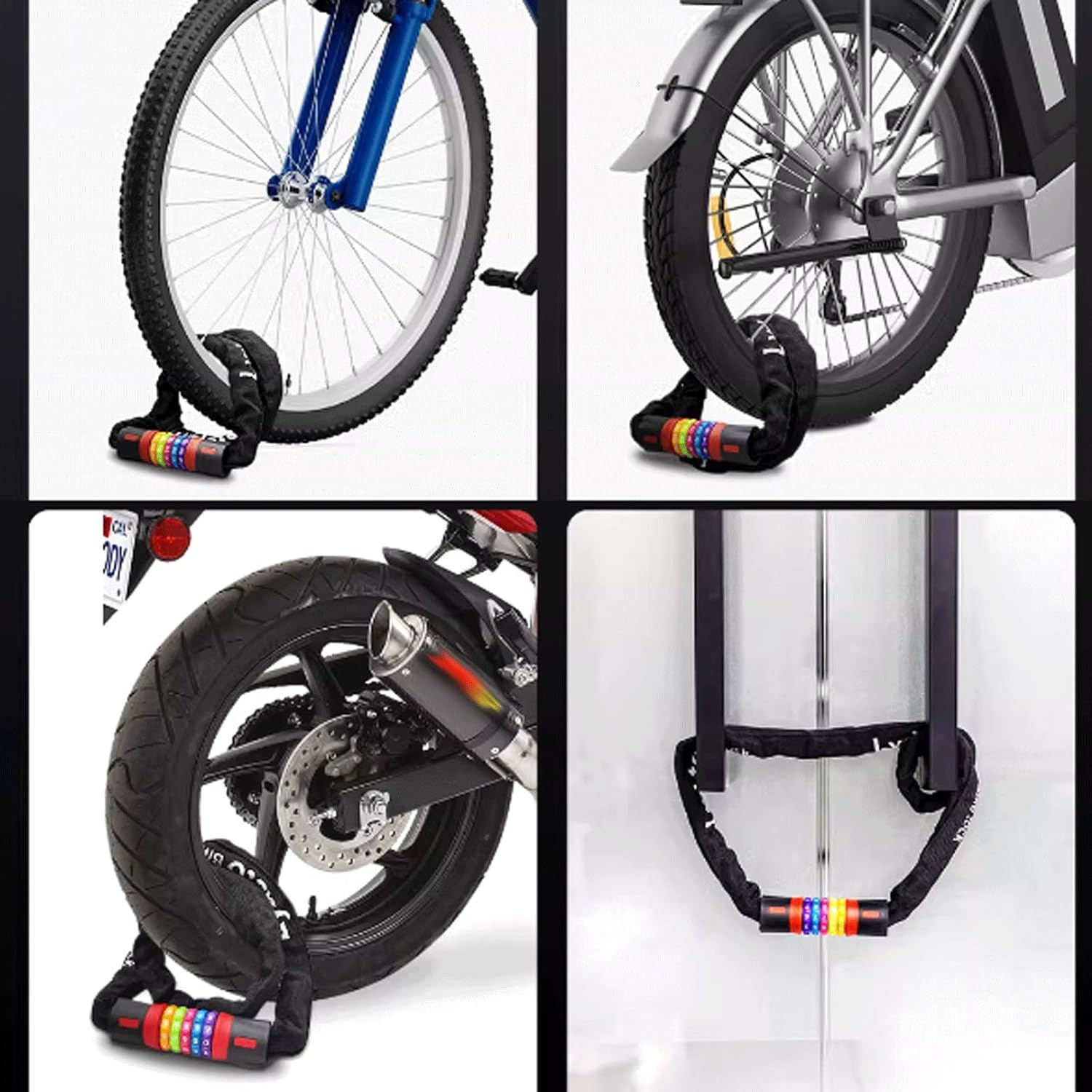 KRILLIQ Anti-Theft Combination Chain Lock - 5-Digit Code, Cut-Resistant Heavy Duty Lock - Image 5