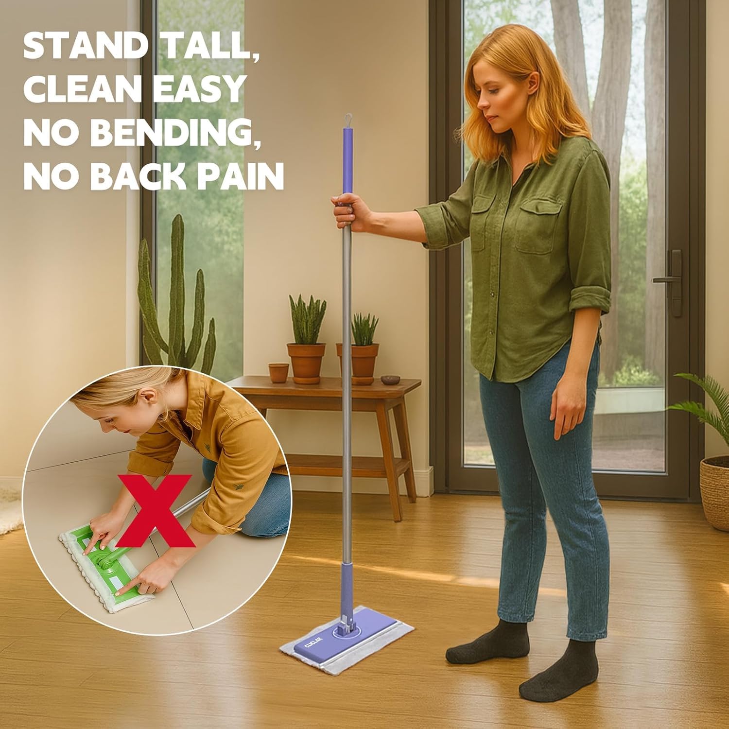 Sweeper Mop,Floor Wall Cleaning, Rugular Size 50 inch in CA warehouse - Image 7