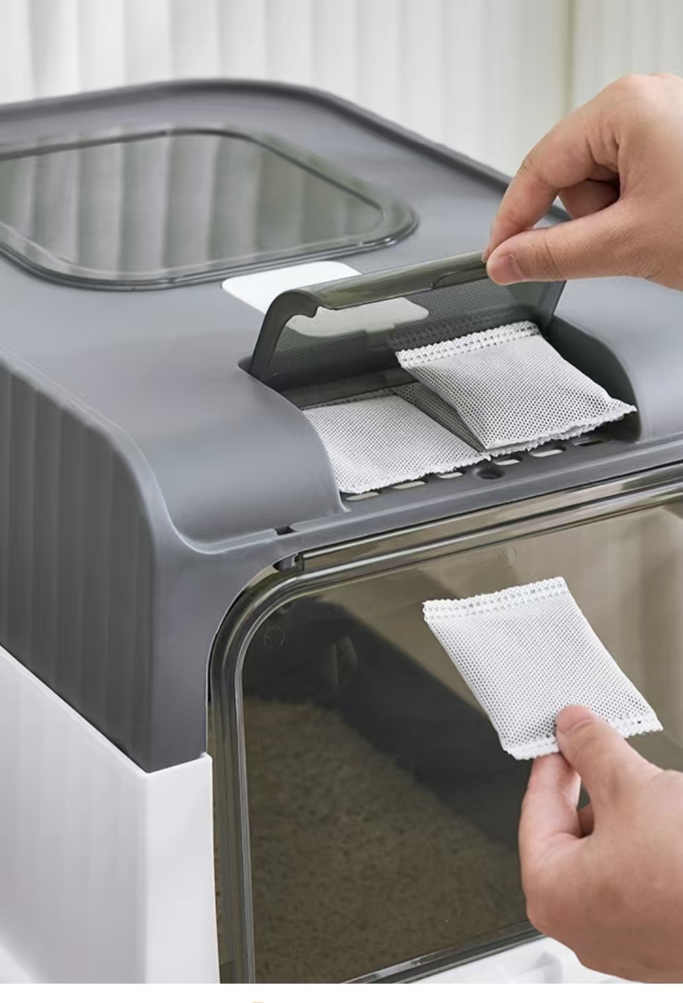 Extra Large Cat Litter Box, Drawer Type Fully Enclosed with UV Light - Image 5