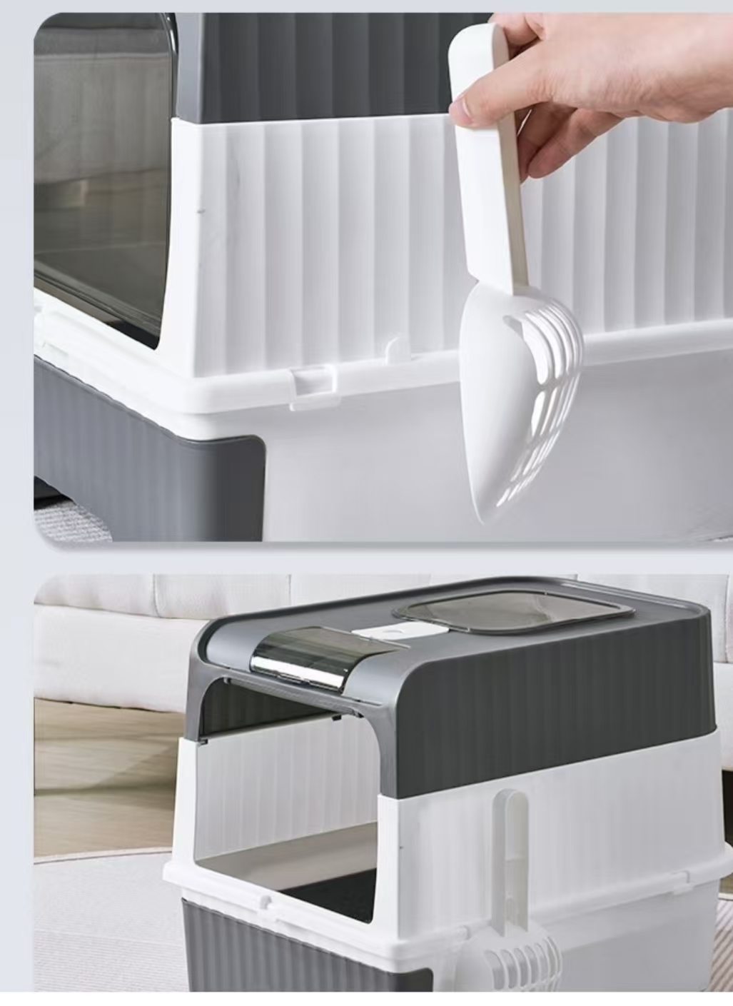 Extra Large Cat Litter Box, Drawer Type Fully Enclosed with UV Light - Image 6