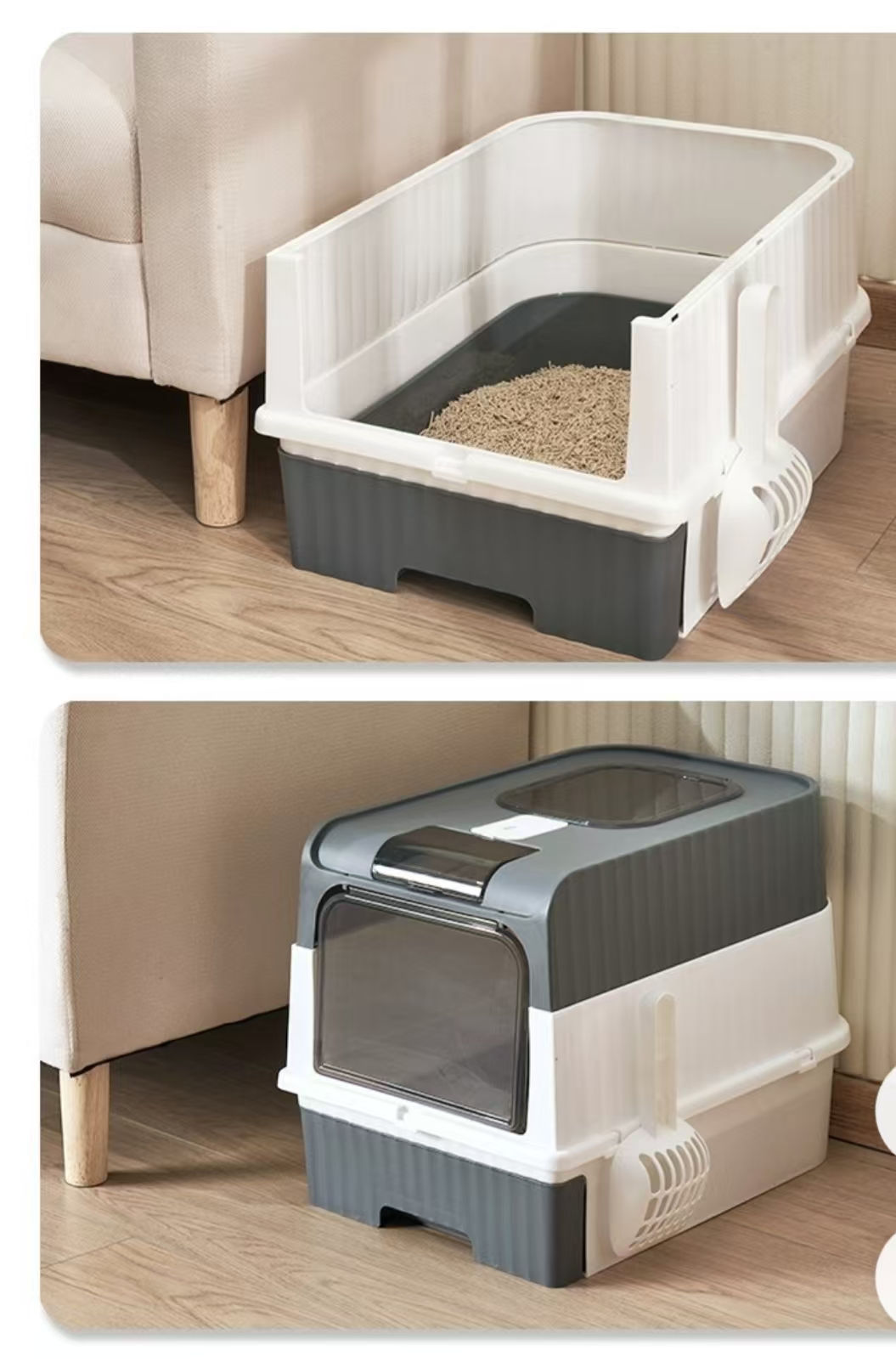 Extra Large Cat Litter Box, Drawer Type Fully Enclosed with UV Light - Image 7