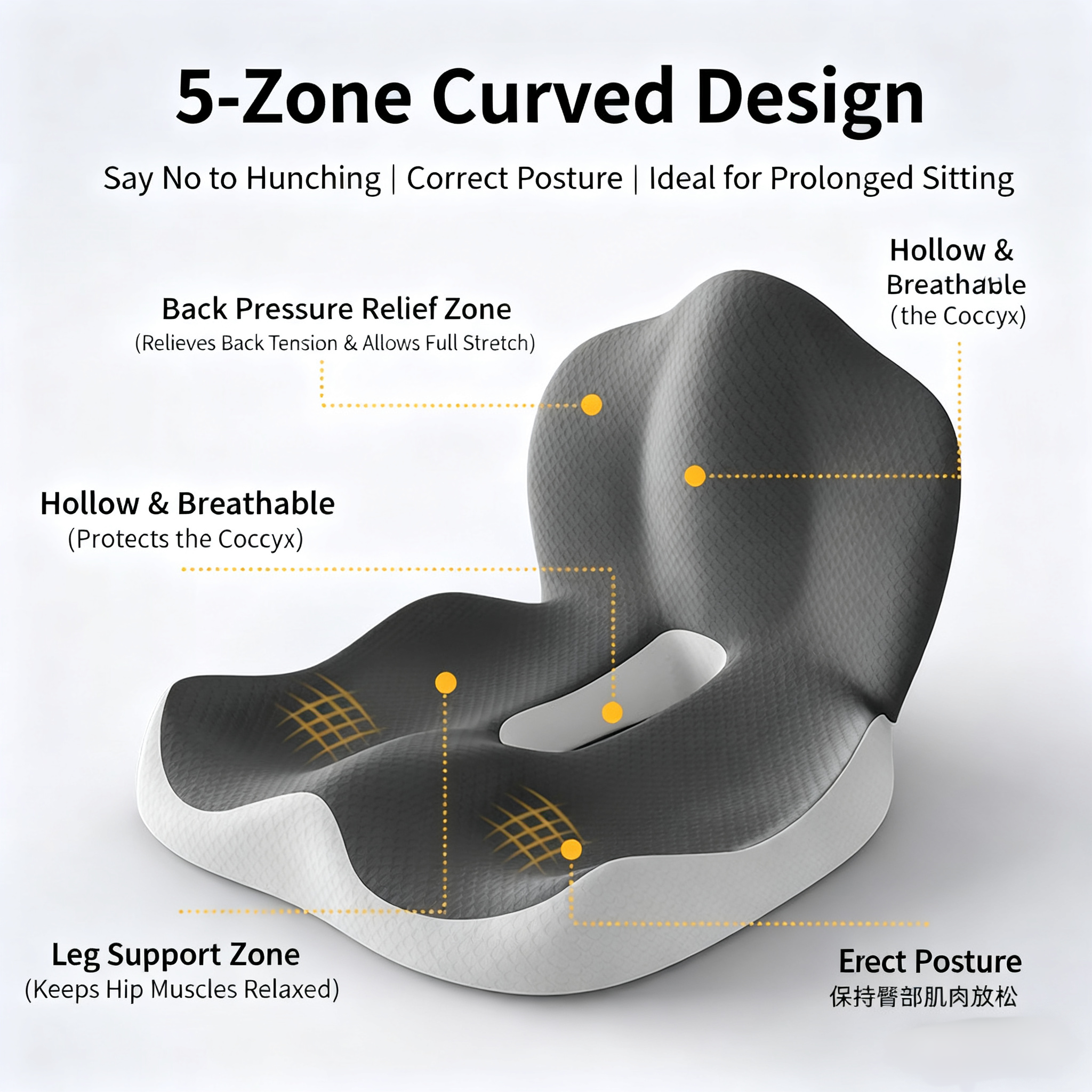 Seat Cushion with Lumbar Support - Image 2