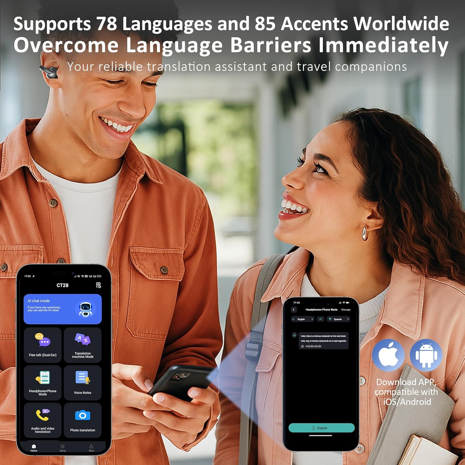 AI Language Translation Earbuds Real Time,163 Language & Accents Two-Way Translator Device with APP - Image 3