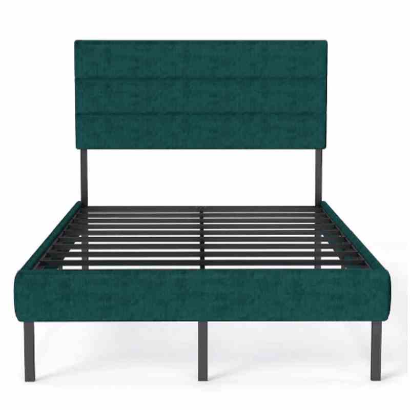 Queen Bed Frame with Velvet Upholstered Headboard, Metal Platform Bed Frame ,Dark Green in NJ - Image 4