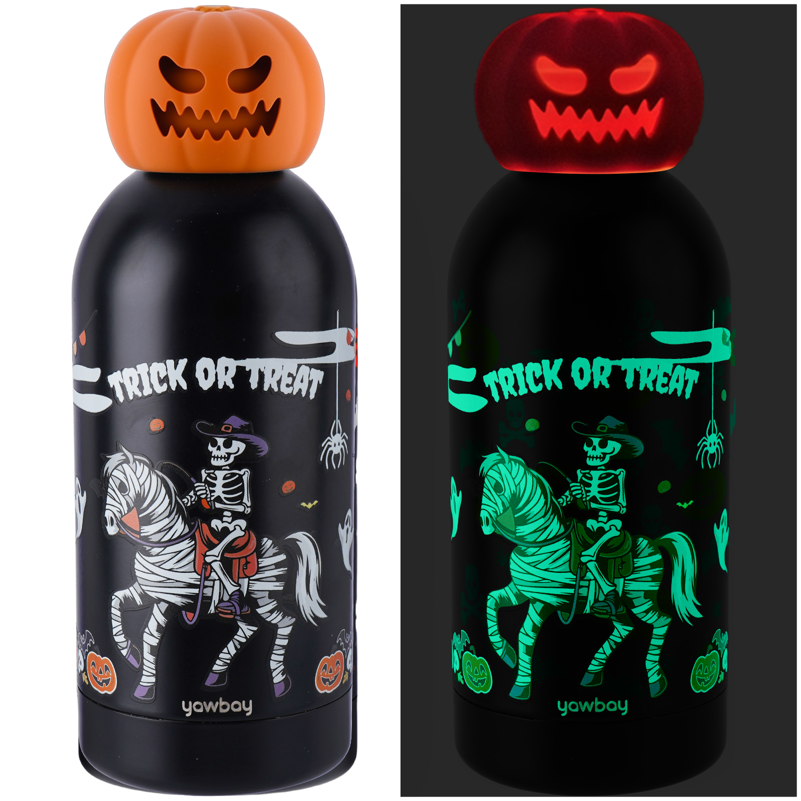 Insulated Water Bottle, 12 oz Stainless Steel Glow in the Dark Water Bottle, Tumbler Drinking Bottles Cute Thanksgiving Christmas Holiday Gift for Friend Her Him - Image 3