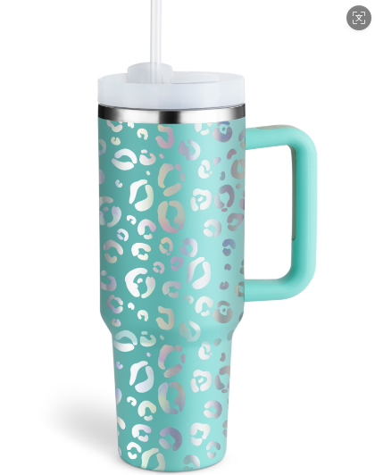 40 Oz Tumbler With Handle Straw Insulated, Stainless Steel Spill Proof Vacuum Coffee Cup Tumbler With Lid Tapered Mug Gifts (Random color) - Image 3