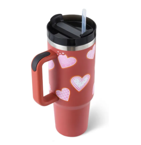 40 Oz Tumbler With Handle Straw Insulated, Stainless Steel Spill Proof Vacuum Coffee Cup Tumbler With Lid Tapered Mug Gifts (Random color) - Image 6