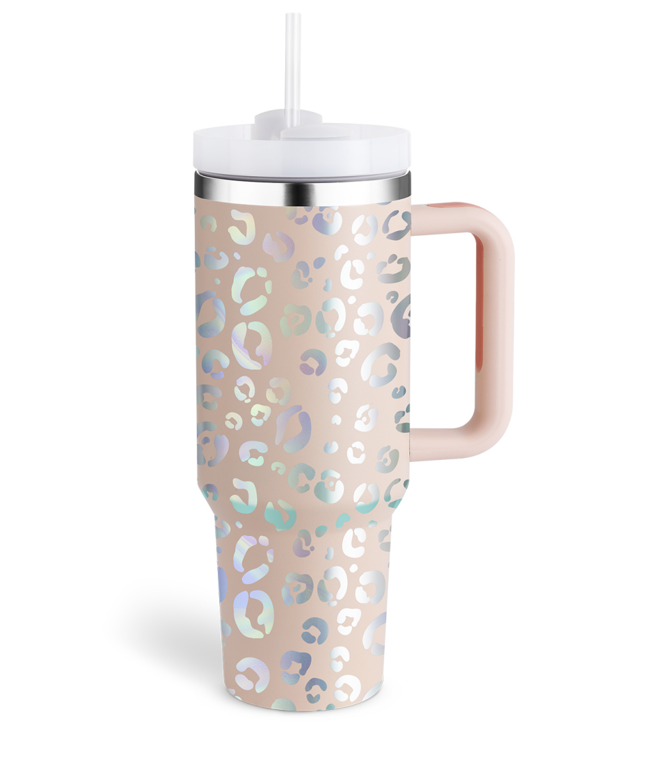 40 Oz Tumbler With Handle Straw Insulated, Stainless Steel Spill Proof Vacuum Coffee Cup Tumbler With Lid Tapered Mug Gifts (Random color) - Image 7