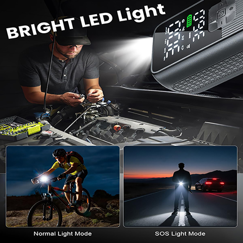 Tire Inflator Portable Air Compressor, T05 Air Pump for Car, Motorcycle, Bike, Balls with Tires Pressure Gauge, 150PSI Air Compressor Portable, Tires Pump with LED Light & Auto Shut-Off - Image 8