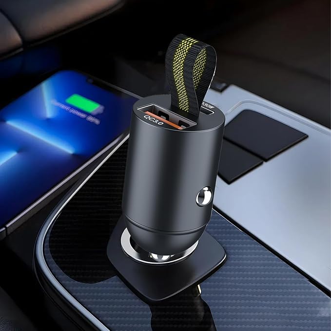Caricatore del telefono per auto, caricabatterie per auto USB,Caricatore Caricatore per auto USB C 30W | Accessori automobilistici in lega di alluminio, adattatore a spina per veicoli a ricarica rapid - Image 3