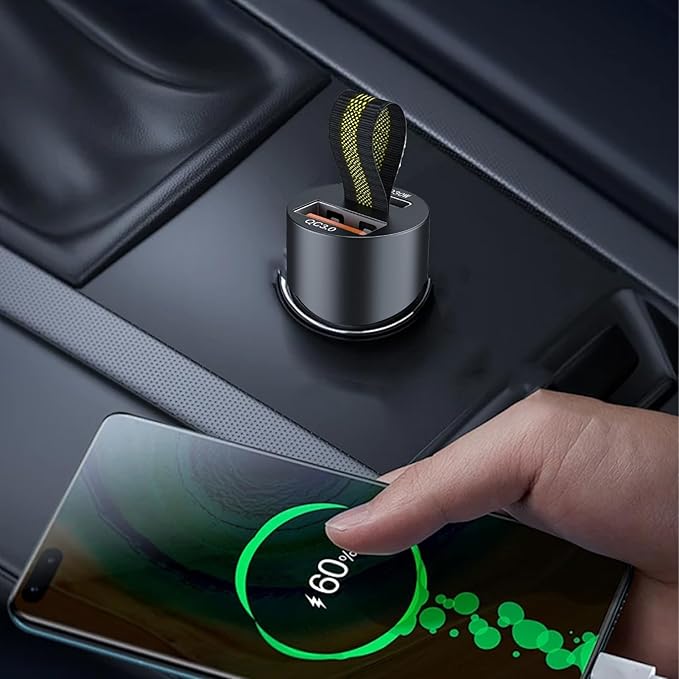 Caricatore del telefono per auto, caricabatterie per auto USB,Caricatore Caricatore per auto USB C 30W | Accessori automobilistici in lega di alluminio, adattatore a spina per veicoli a ricarica rapid - Image 2