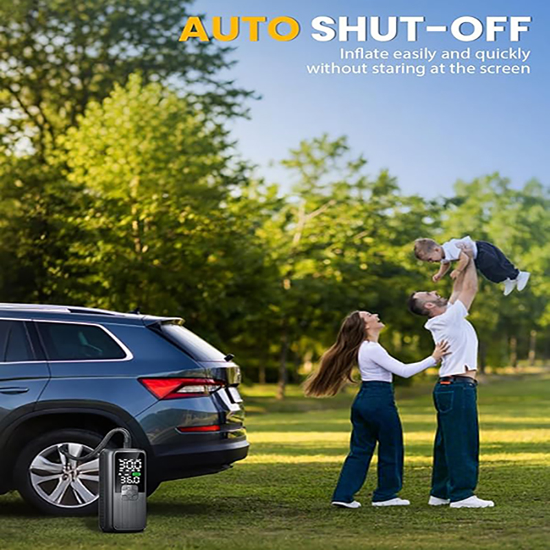 Tire Inflator Portable Air Compressor, T05 Air Pump for Car, Motorcycle, Bike, Balls with Tires Pressure Gauge, 150PSI Air Compressor Portable, Tires Pump with LED Light & Auto Shut-Off - Image 4