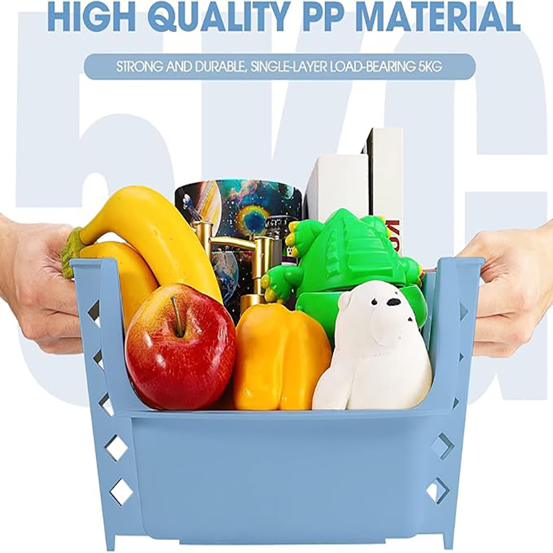 Titan Mall Stackable Storage Bins set of 4 Plastic Storage Bins, Organizers for Food, Snacks, Bottles, Toiletries, Blue-Green-Pink-Khaki Color Storage Containers Stacking Baskets ( Made in USA ) - Image 6