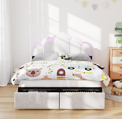 Full,King ,Queen,Size,Twin Platform Bed Frame with Natural Headboard and Footboard, Boho and Mid Century Style, Solid Pine Wood,No Box Spring Needed, Easy Assembly, Antique - Image 3